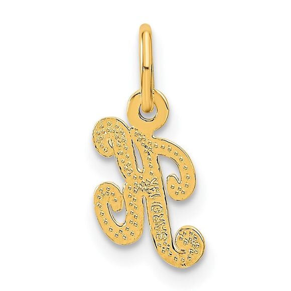 14K Yellow Gold Script Letter K Initial Charm - Picture 3 of 4